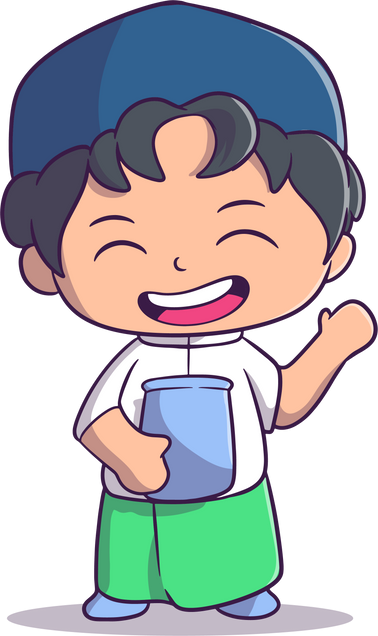 illustration of a boy holding jar